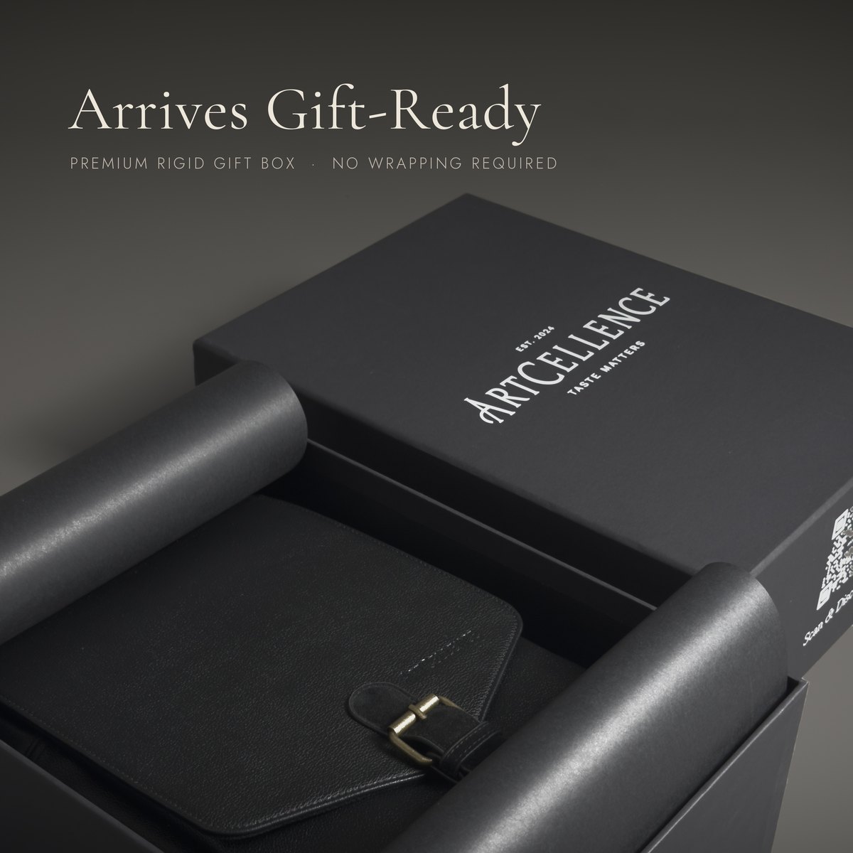Arrives gift-ready. Premium rigid gift box, no wrapping required.